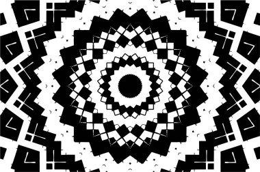 Siyah ve beyaz süslemeli arka plan. Mandala deseni.