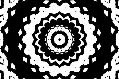 Siyah ve beyaz süslemeli arka plan. Mandala deseni.