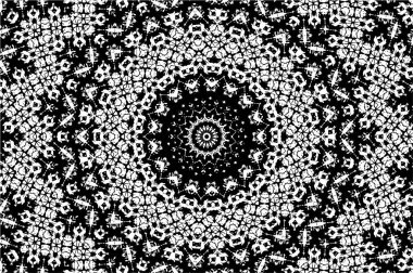 Kaleydoskopik desenli siyah ve beyaz dekoratif arkaplan
