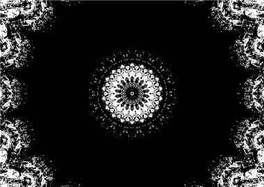 Kaleydoskopik desenli siyah ve beyaz süs arkaplanı