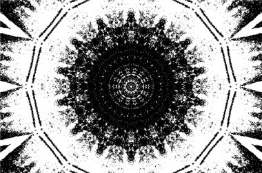 Kaleydoskopik desenli siyah ve beyaz süs arkaplanı