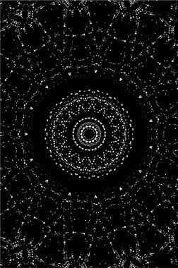 Süslü kaleydoskopik siyah beyaz arkaplan.