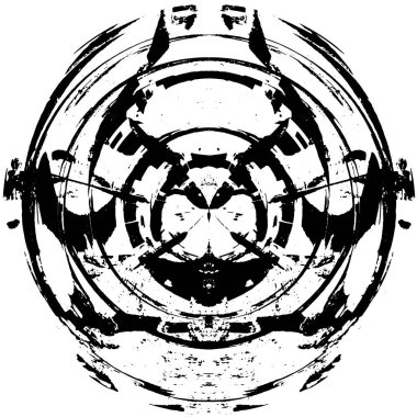 monokrom soyut yuvarlak pul grunge arkaplanı