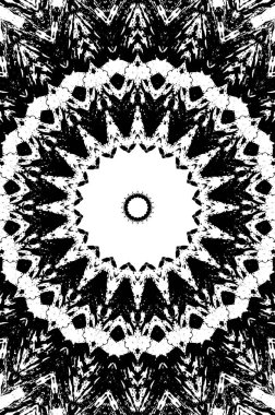 Siyah ve beyaz süslemeli arka plan. Mandala deseni.
