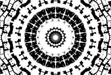 Siyah ve beyaz süslemeli arka plan. Mandala deseni.