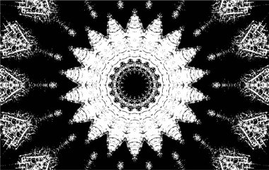 Kaleydoskopik desenli siyah ve beyaz süs arkaplanı