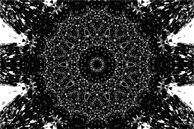 Kaleydoskopik desenli siyah ve beyaz dekoratif arkaplan