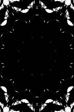 Süslü kaleydoskopik siyah beyaz arkaplan 