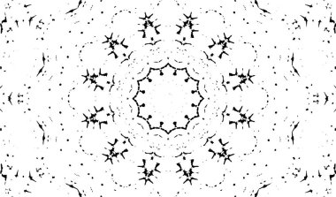 Siyah ve beyaz süslemeli arka plan. Mandala deseni.