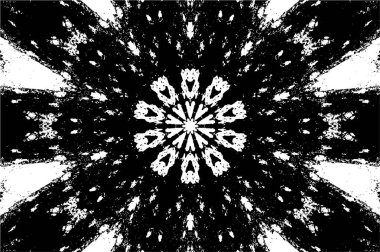 Kaleydoskopik desenli siyah ve beyaz dekoratif arkaplan