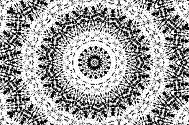 Siyah ve beyaz süslemeli arka plan. Mandala deseni.