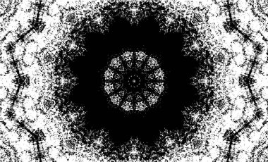 Kaleydoskopik desenli siyah ve beyaz süs arkaplanı