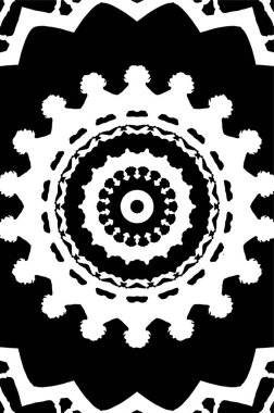 Siyah ve beyaz süslemeli arka plan. Mandala deseni.