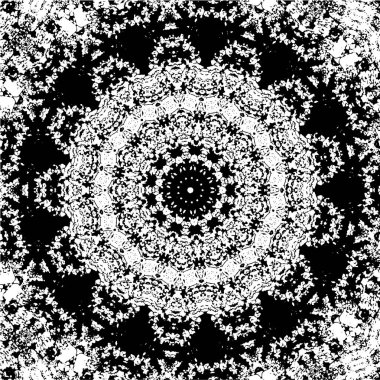 Süslü arka plan, siyah beyaz. Mandala deseni.