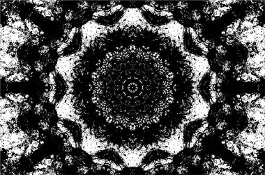 Kaleydoskopik desenli siyah ve beyaz dekoratif arkaplan