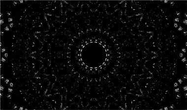 Kaleydoskopik desenli siyah ve beyaz süs arkaplanı