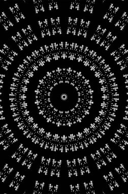 Siyah ve beyaz süslemeli arka plan. Mandala deseni.