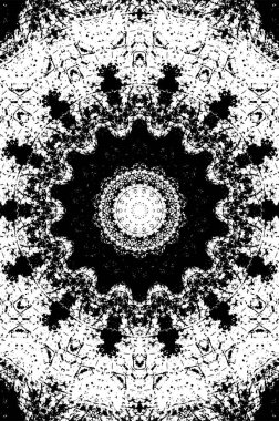 Siyah ve beyaz süslemeli arka plan. Mandala deseni.