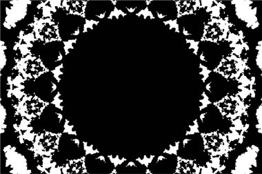Siyah ve beyaz süslemeli arka plan. Mandala deseni.