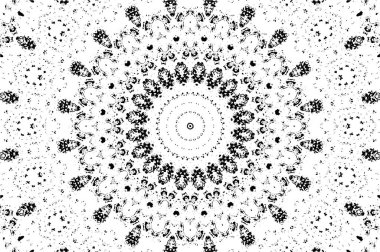Siyah ve beyaz süslemeli arka plan. Mandala deseni.