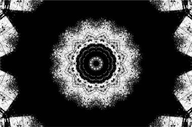 Kaleydoskopik desenli siyah ve beyaz süs arkaplanı