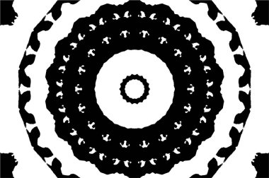 Siyah ve beyaz süslemeli arka plan. Mandala deseni.