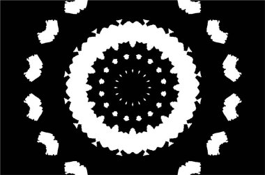 Siyah ve beyaz süslemeli arka plan. Mandala deseni.