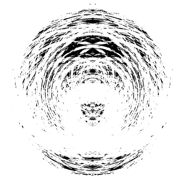 Чорно Білий Абстрактний Знак Круглої Форми Гранжевий Фон — стоковий вектор