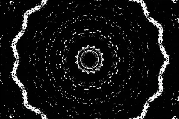 Süslü kaleydoskopik siyah beyaz arkaplan.