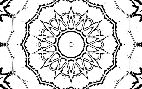 Schwarzweiß Kreativer Hintergrund Mit Kaleidoskopischem Muster — Stockvektor