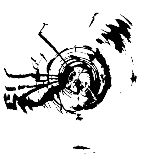 Noir Blanc Timbre Rond Fond Grunge — Image vectorielle
