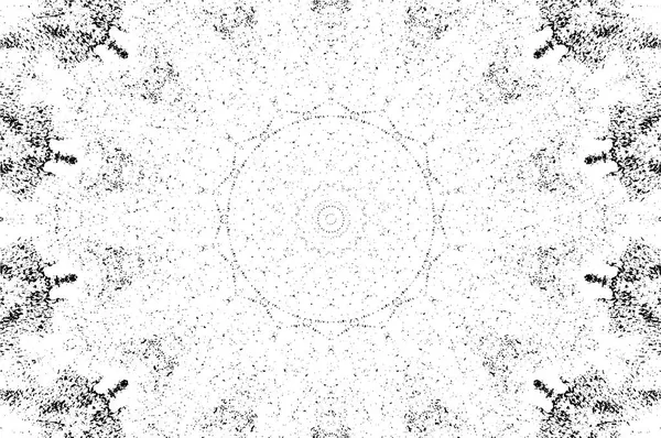 Schwarz Weißer Dekorativer Hintergrund Mit Kaleidoskopischem Muster — Stockvektor