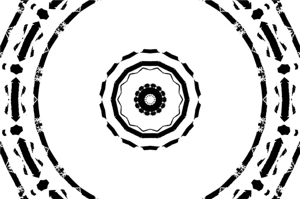Kaleydoskopik Desenli Siyah Beyaz Dekoratif Arkaplan — Stok Vektör