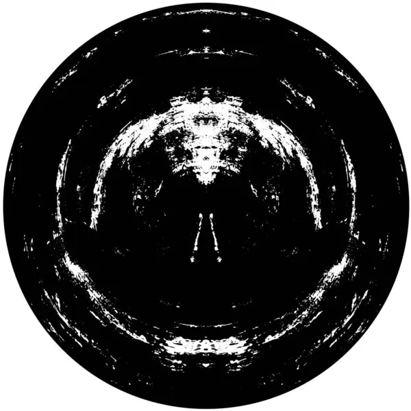 Monochromatyczne Abstrakcyjne Okrągły Znaczek Grunge Tło — Wektor stockowy