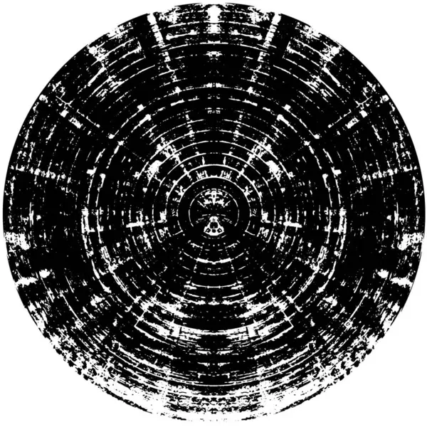 Monochrom Abstrakte Runde Stempel Grunge Hintergrund — Stockvektor