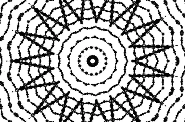 Black White Decorative Background Kaleidoscopic Pattern — Stock Vector