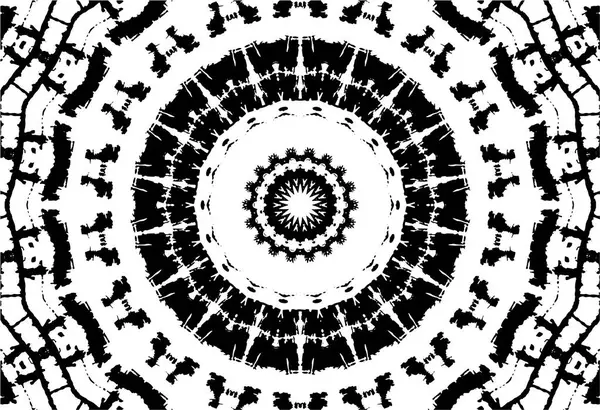 Siyah ve beyaz süslemeli arka plan. Mandala deseni.