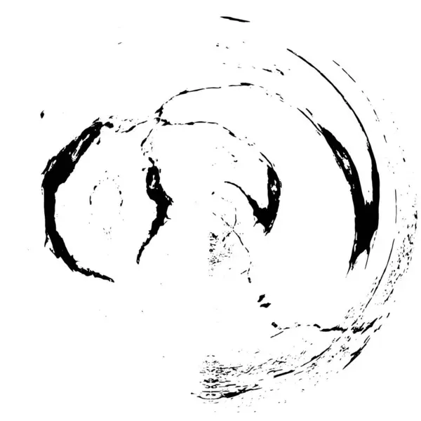 Schwarz Weiße Runde Abstrakte Grunge Muster — Stockvektor