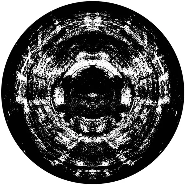 Czarny Biały Okrągły Abstrakcyjny Grunge Twórczy Wzór — Wektor stockowy