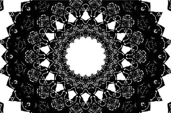 黒と白の観賞背景 マンダラパターン — ストックベクタ