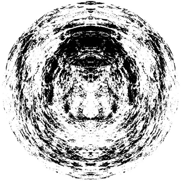 Schwarzweiße Runde Abstrakte Grunge Muster — Stockvektor