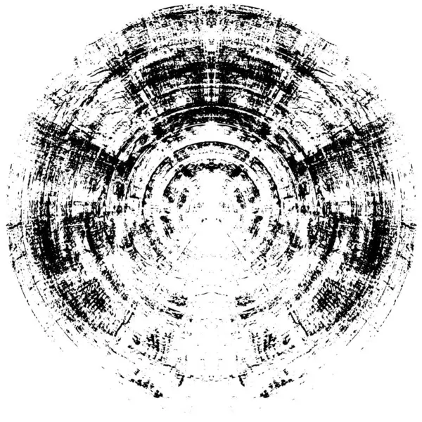 Noir Blanc Ronde Abstraite Grunge Motif Créatif — Image vectorielle