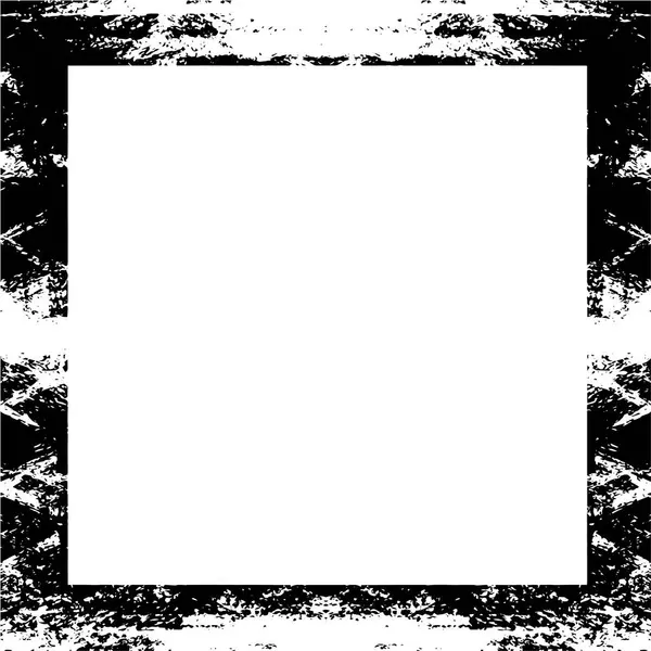Abstract Grunge Frame Black White Background Template — Stock Vector