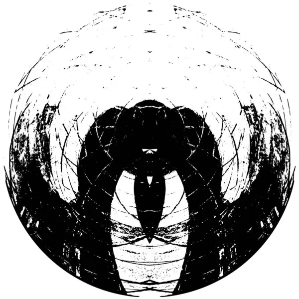 Чорно Білий Круглої Форми Абстрактний Гранжевий Творчий Візерунок — стоковий вектор