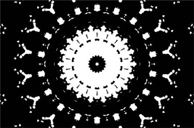 Siyah ve beyaz süslemeli arka plan. Mandala deseni.