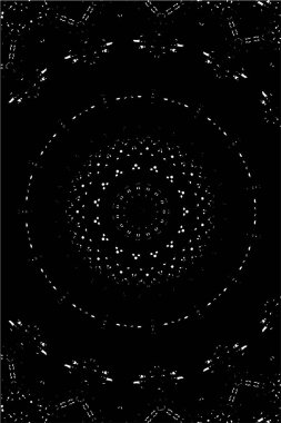 Süslü kaleydoskopik siyah beyaz arkaplan.