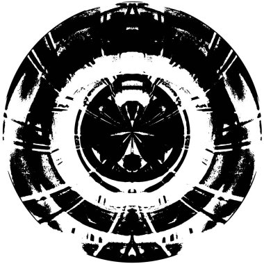 monokrom soyut yuvarlak pul grunge arkaplanı