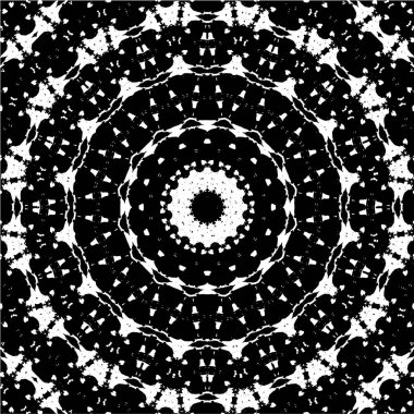 Kaleydoskopik desenli siyah ve beyaz süs arkaplanı