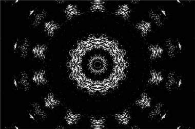 Kaleydoskopik desenli siyah ve beyaz süs arkaplanı