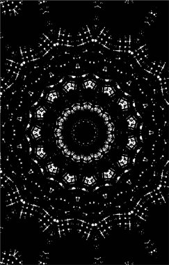 Süslü kaleydoskopik siyah beyaz arkaplan.